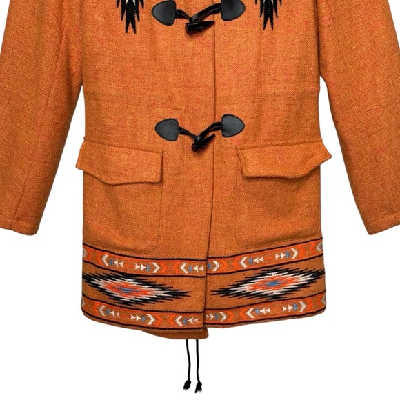 Tasi Malibu Aztec Southwestern Wool Faux Fur Lined Women’s Hooded Coat Sz S - Picture 6 of 13